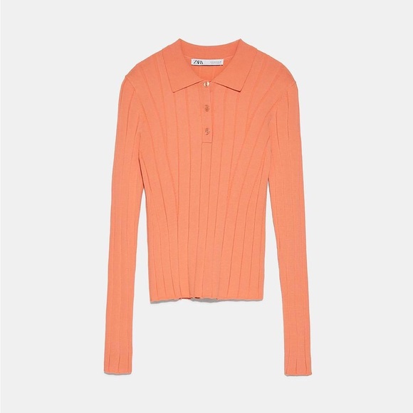 Zara Sweaters Zara Rib Knit Polo Sweater S Poshmark